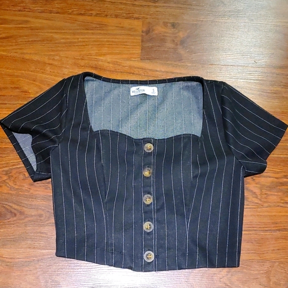 2/$25 Hollister Pinstripped Crop Top - Picture 2 of 2